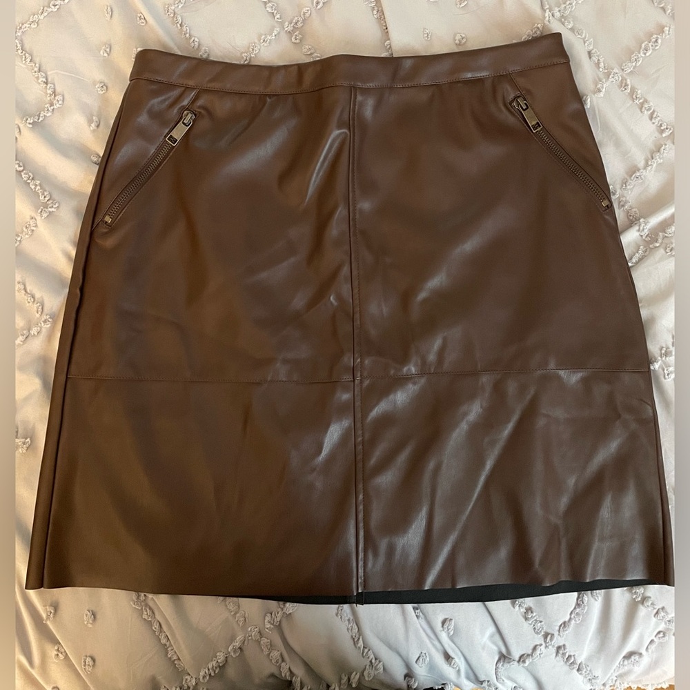 Banana Republic Brown Vegan Leather Skirt